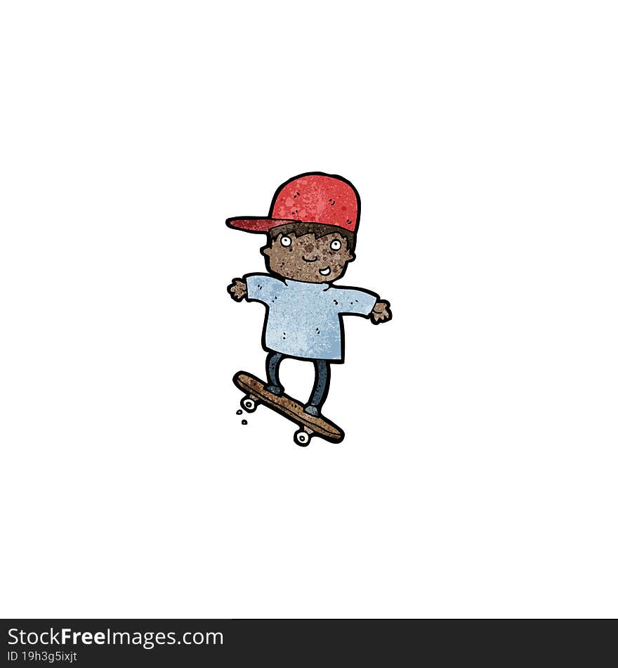 Cartoon Boy On Skateboard