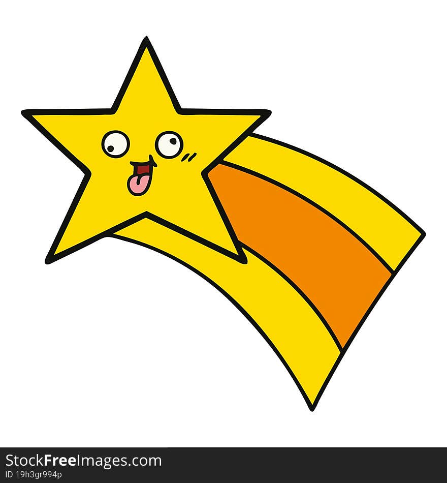 cute cartoon of a shooting rainbow star