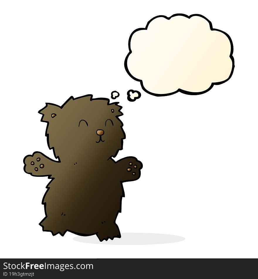 Cartoon Teddy Bear With Thought Bubble