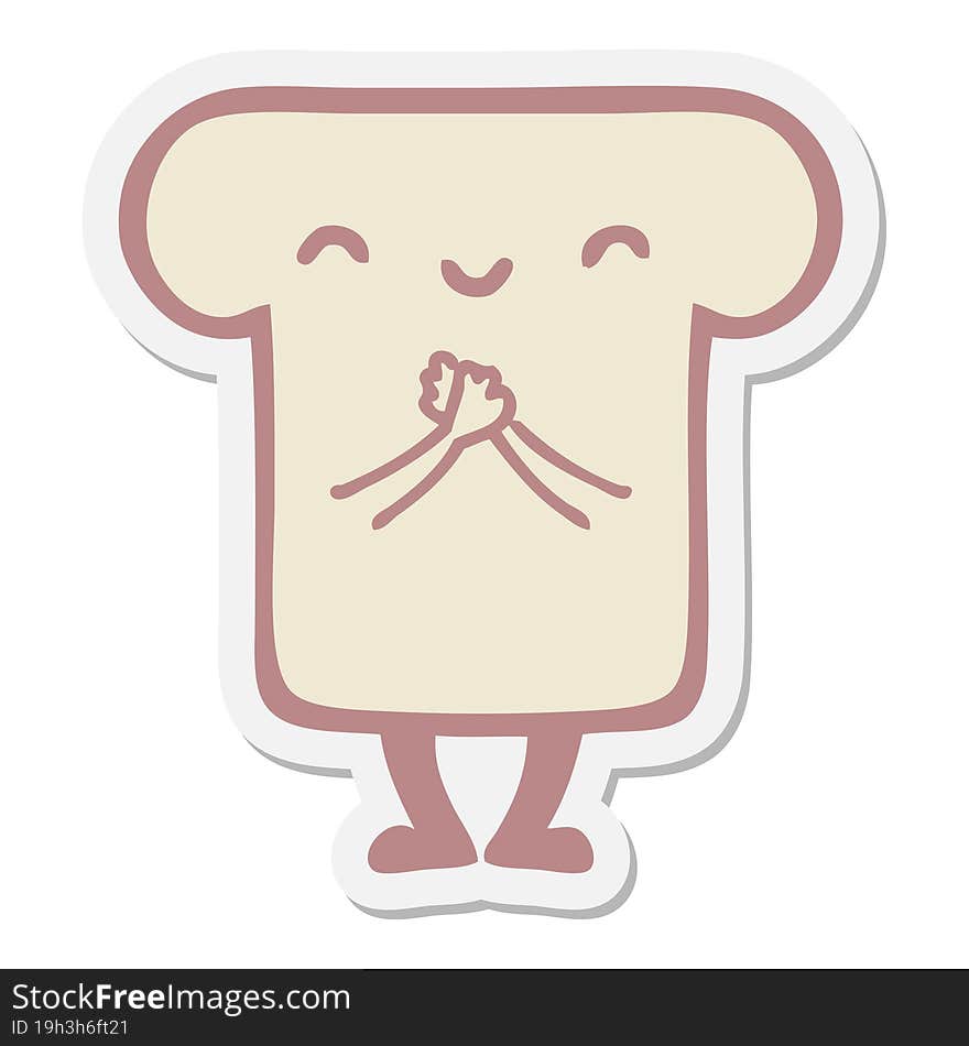 cute slice of bread sticker