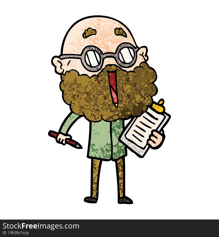 cartoon joyful man with beard. cartoon joyful man with beard