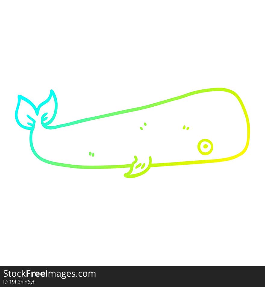 Cold Gradient Line Drawing Cartoon Sea Whale