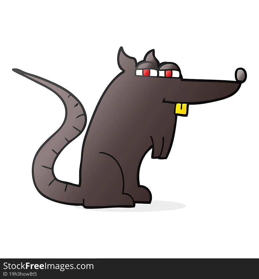 freehand drawn cartoon evil rat