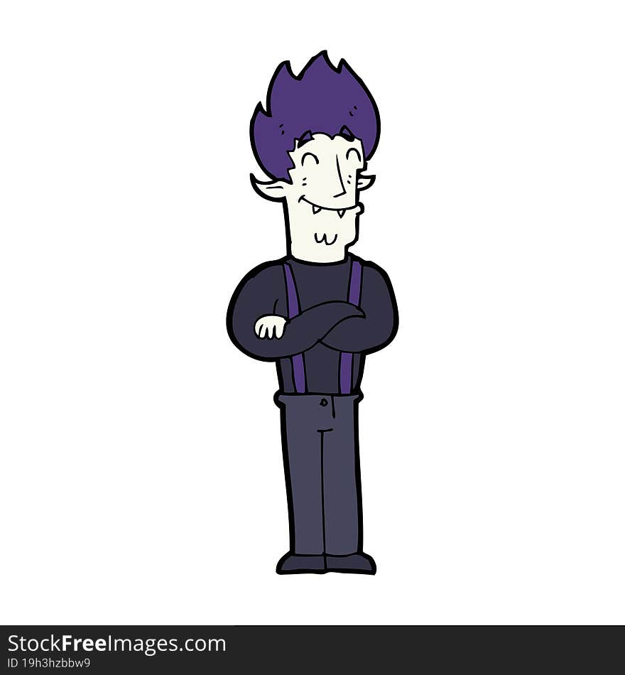 cartoon happy vampire man