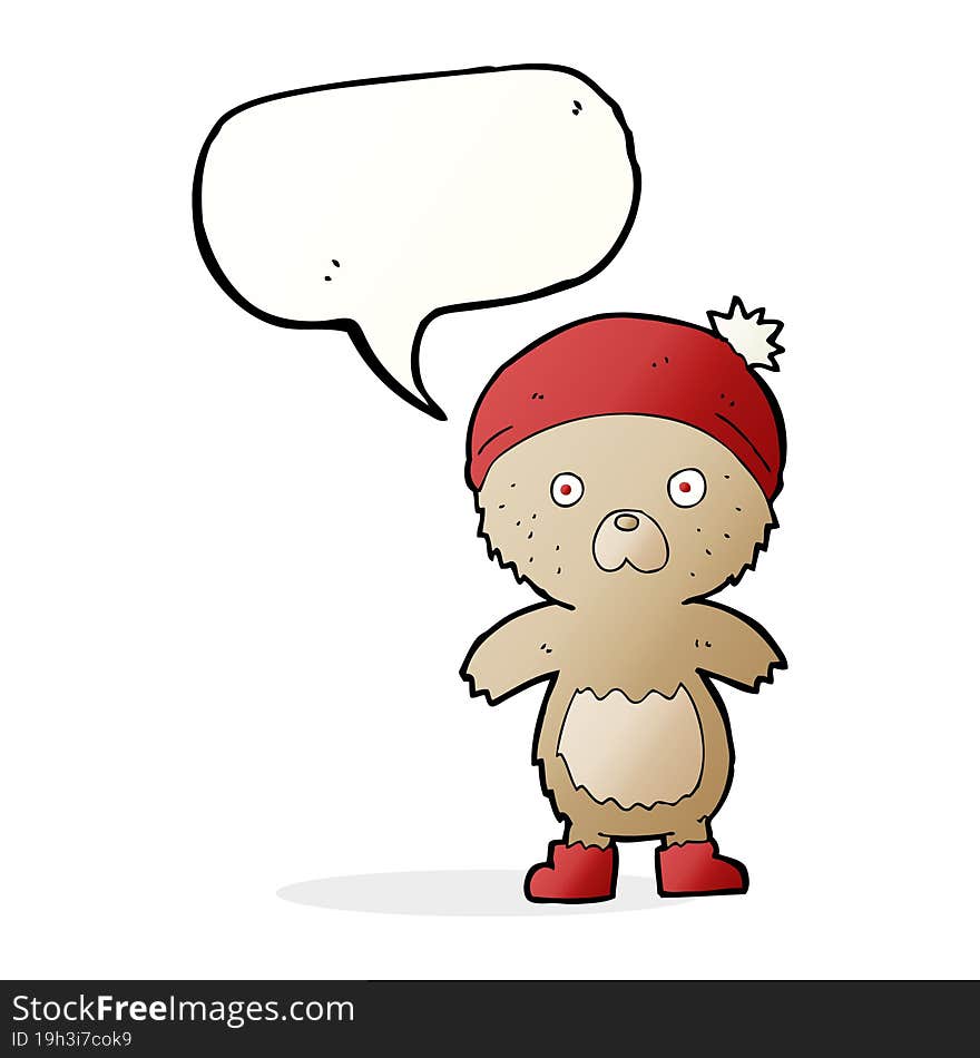 cartoon cute teddy bear with speech bubble