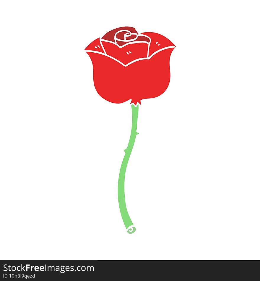 flat color style cartoon rose