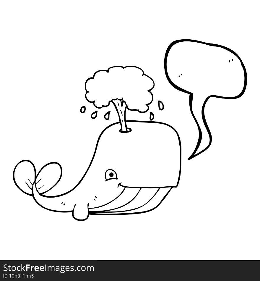 speech bubble cartoon whale spouting water