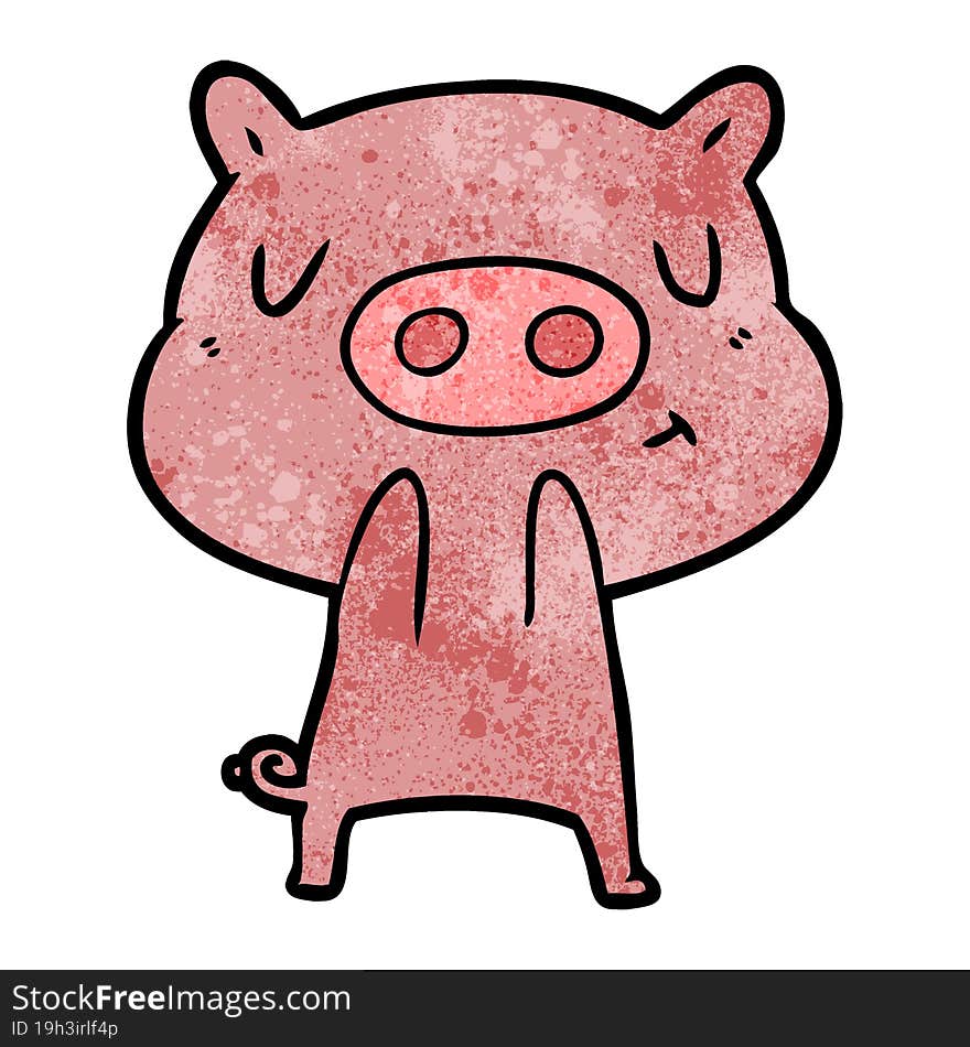 cartoon content pig. cartoon content pig