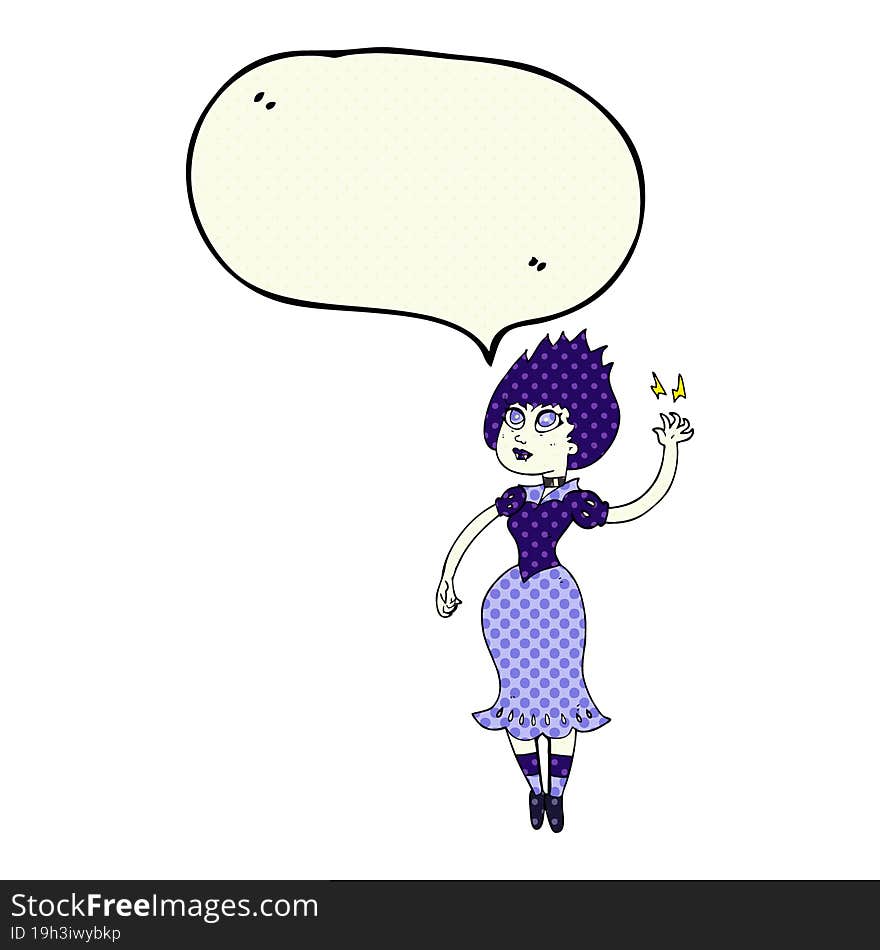 comic book speech bubble cartoon vampire girl