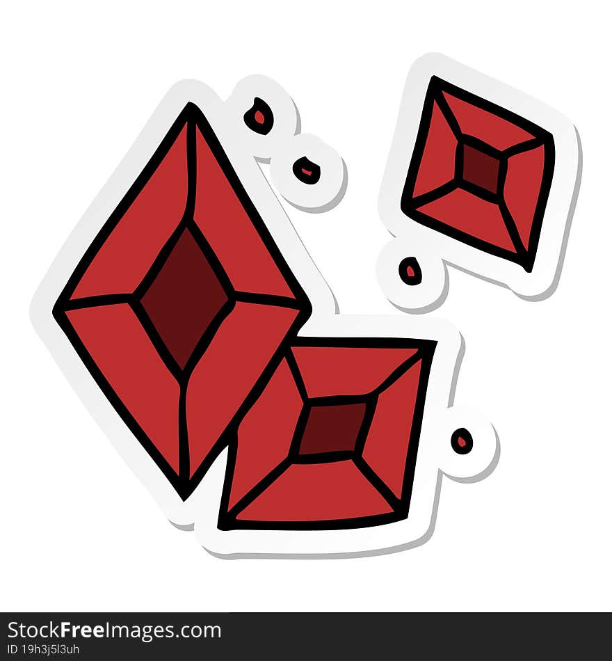 sticker cartoon doodle of some ruby gems