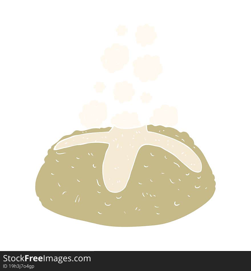 flat color illustration of loaf of bread. flat color illustration of loaf of bread