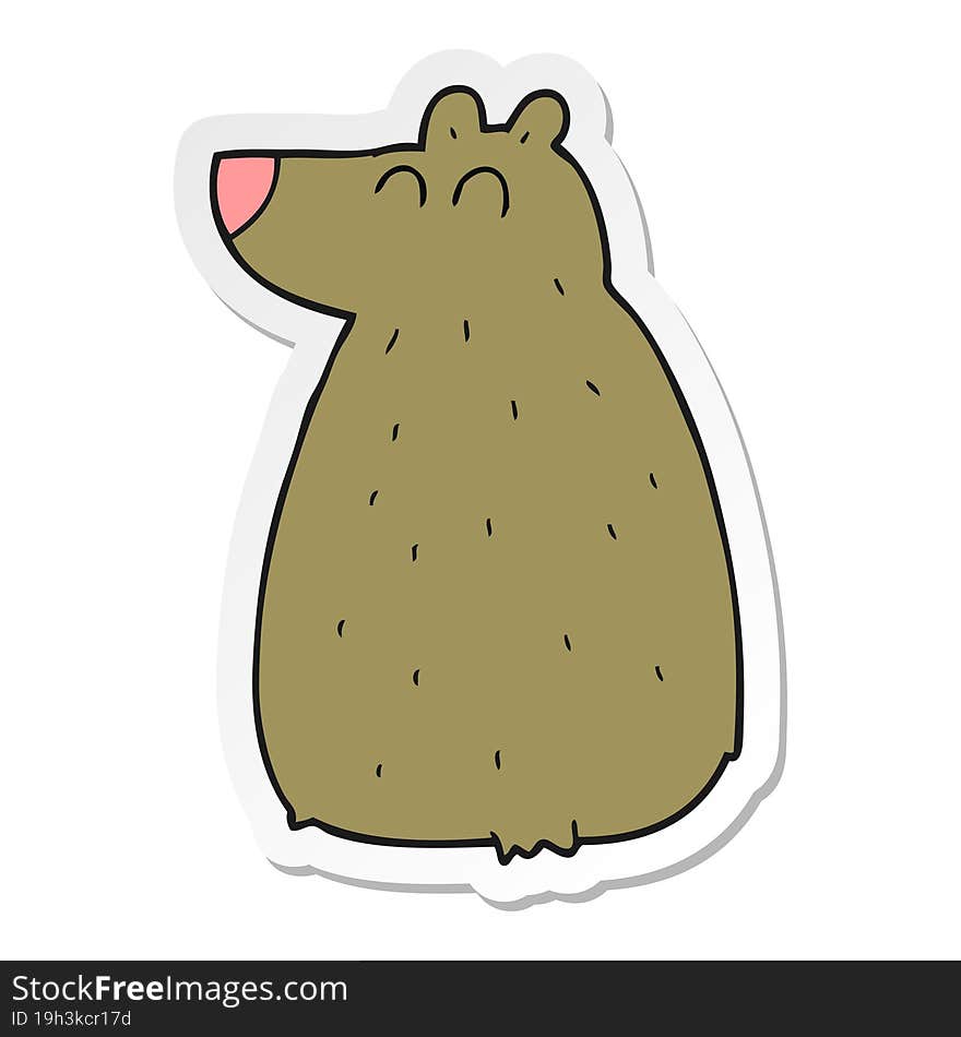 Sticker Of A Cartoon Bear