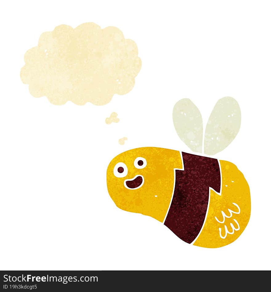 Cartoon Bee With Thought Bubble