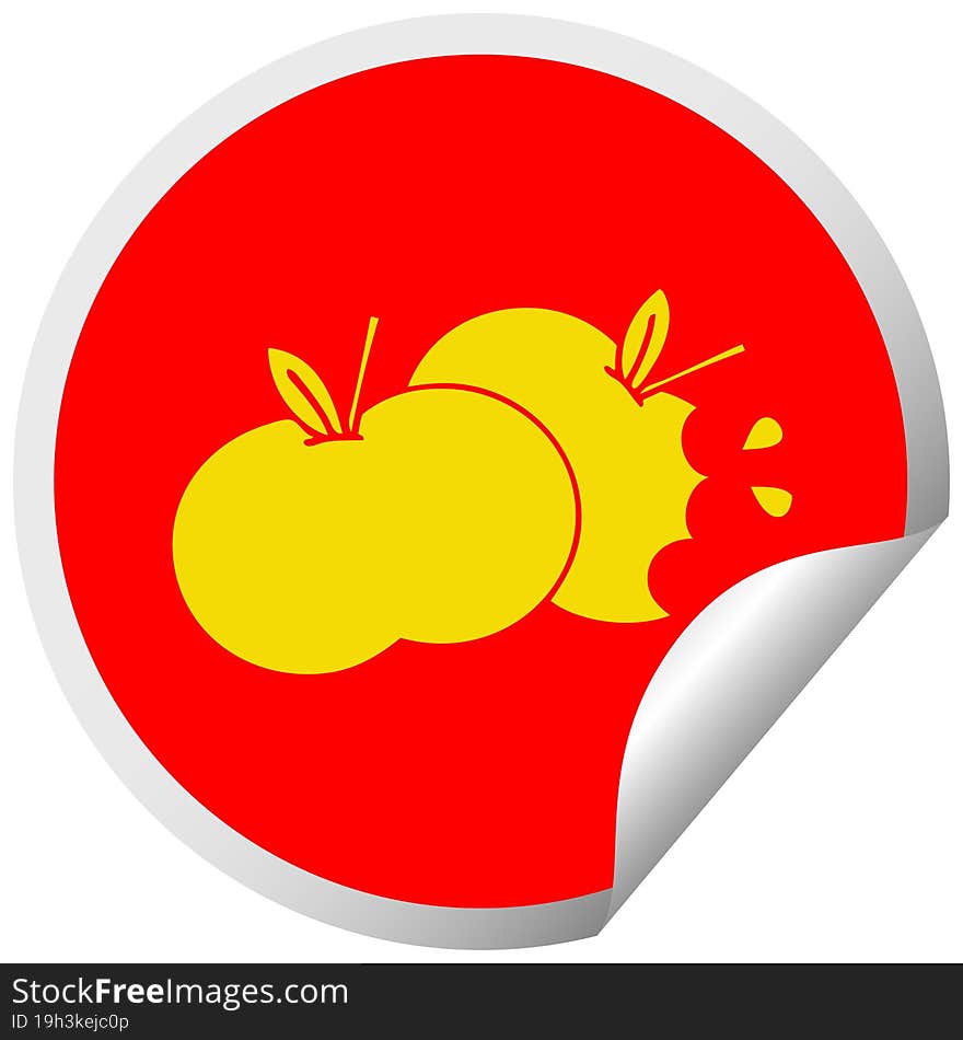 Circular Peeling Sticker Cartoon Juicy Apple