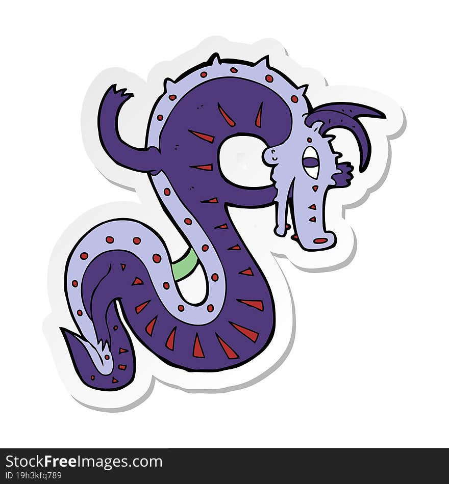 sticker of a saxon dragon cartoon