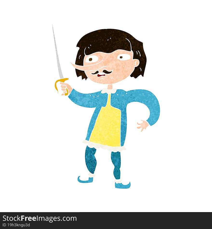 Cartoon Man With Sword