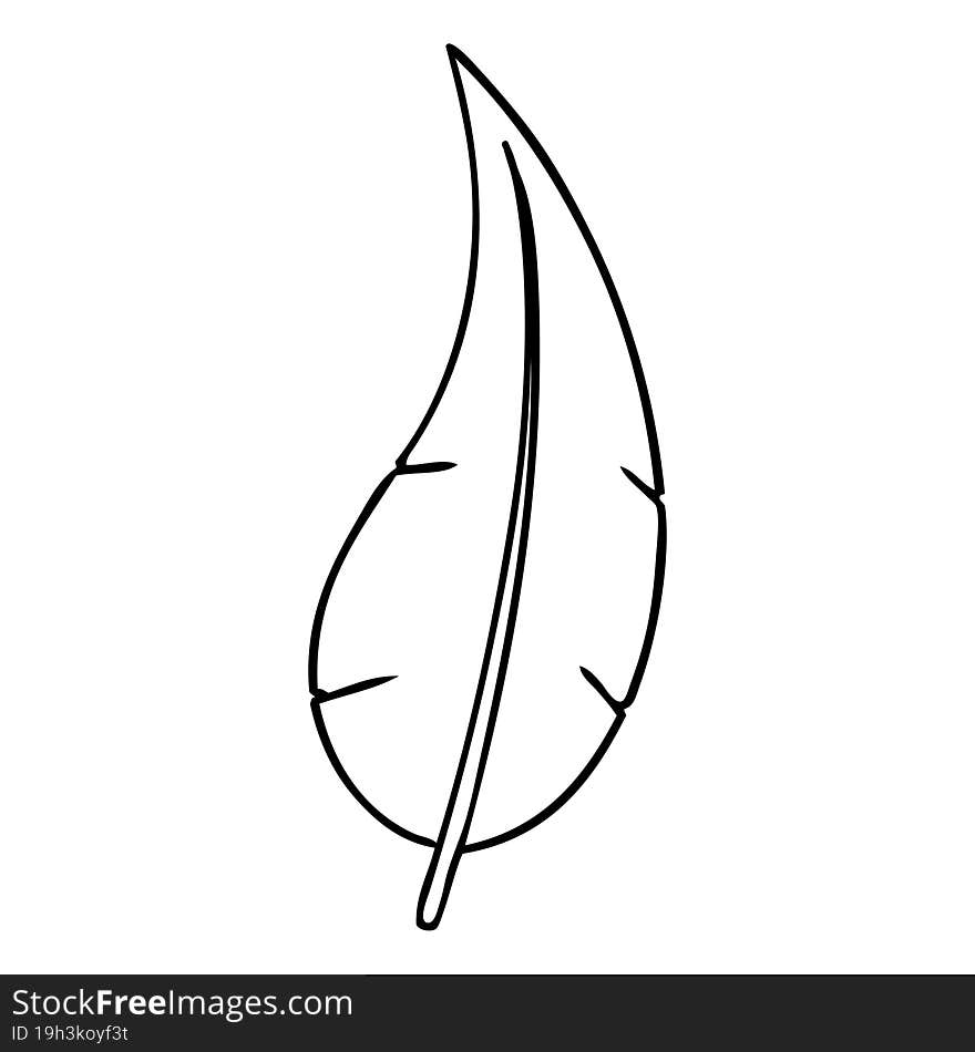 hand drawn line drawing doodle of a green long leaf