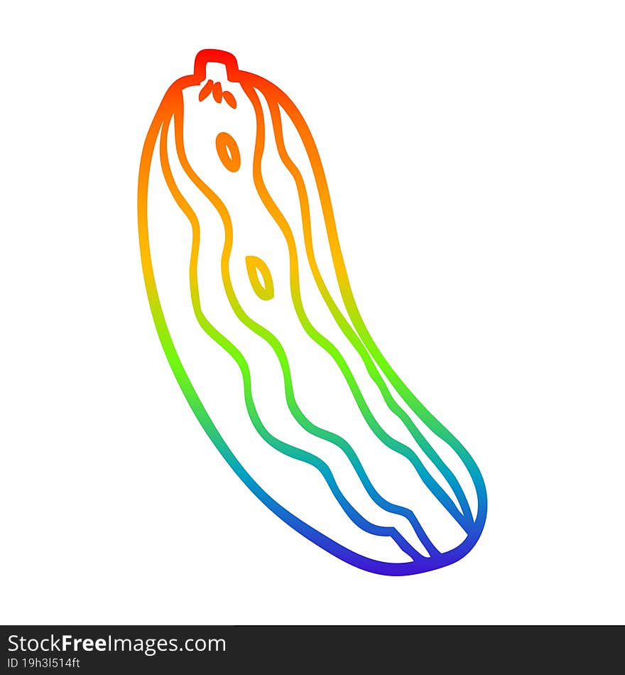 rainbow gradient line drawing of a cartoon marrow plant