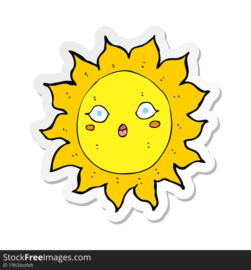 sticker of a cartoon sun