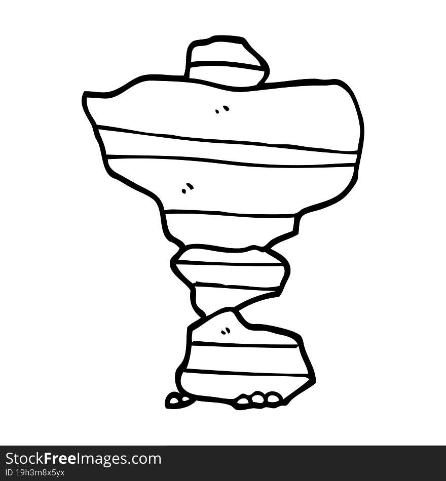 line drawing cartoon of stacked stone