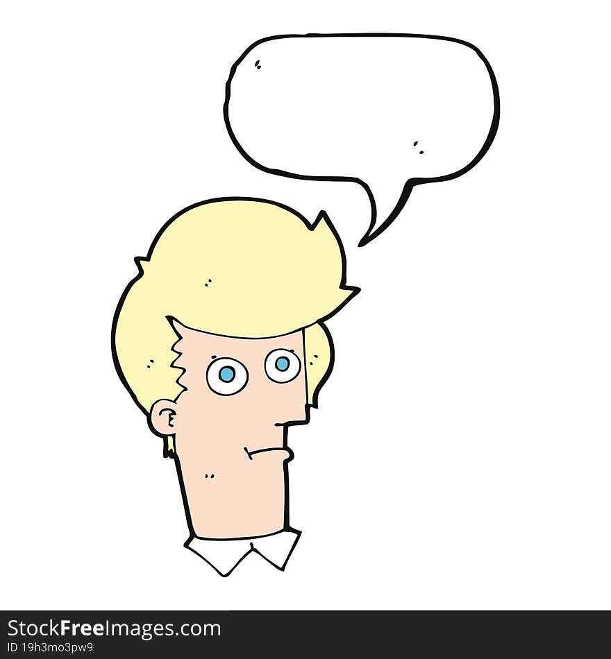 cartoon staring face with speech bubble