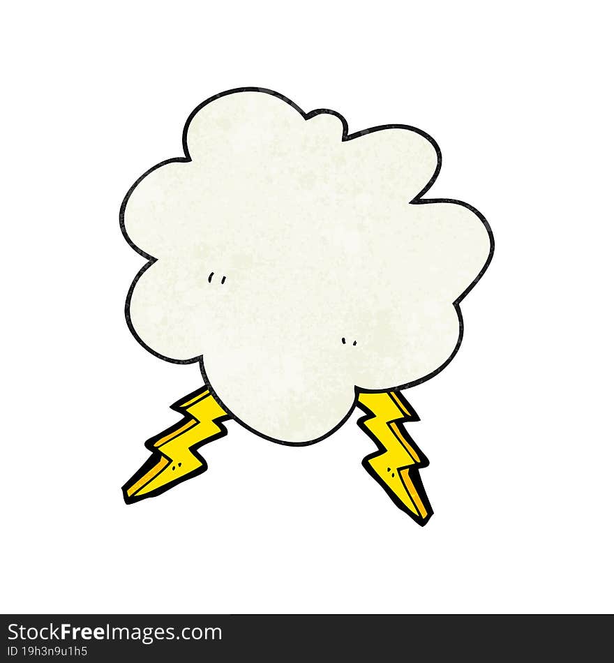 Textured Cartoon Storm Cloud