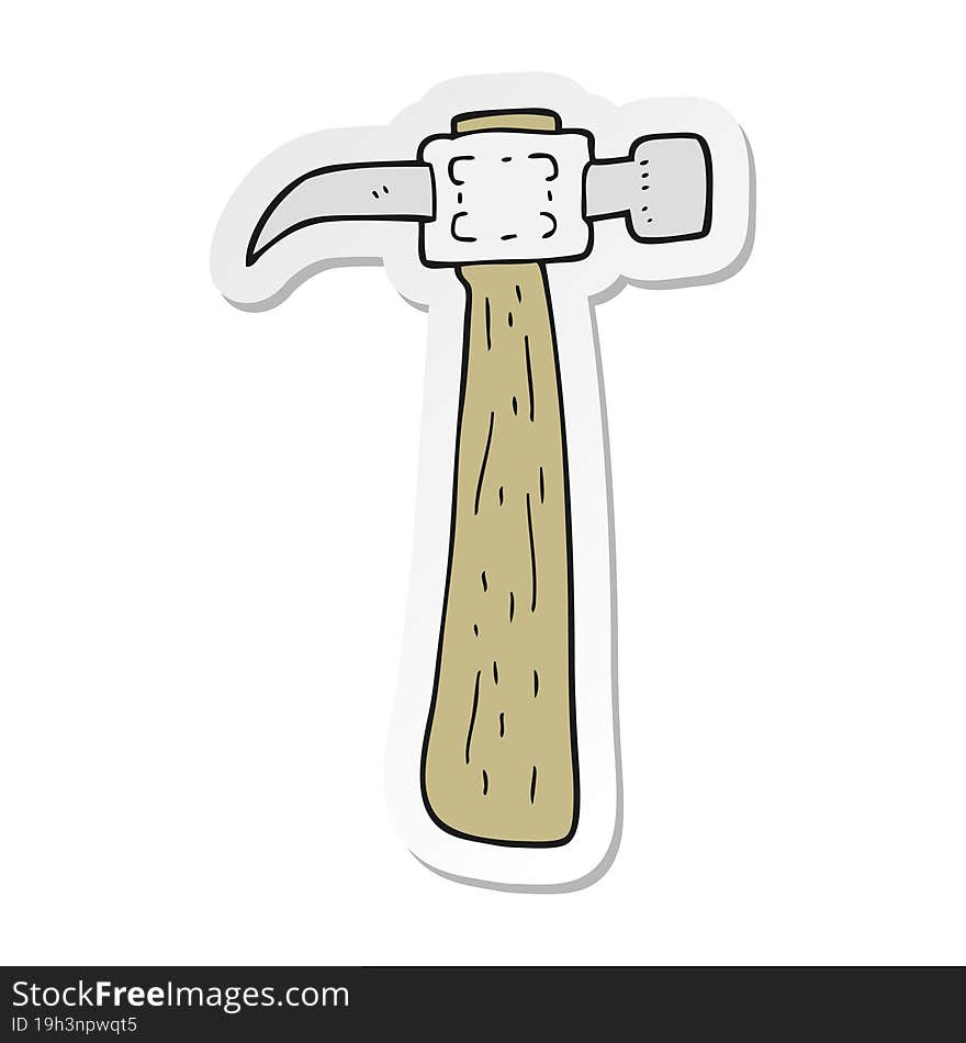 sticker of a cartoon hammer