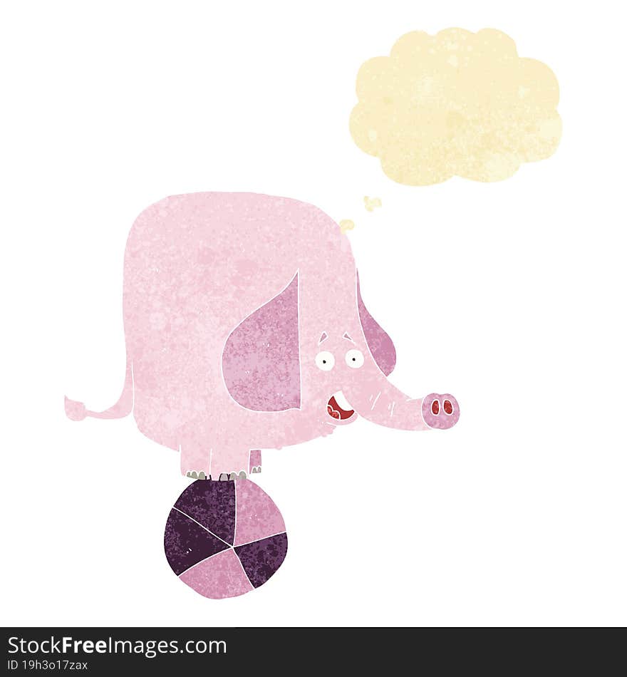 Cartoon Circus Elephant With Thought Bubble