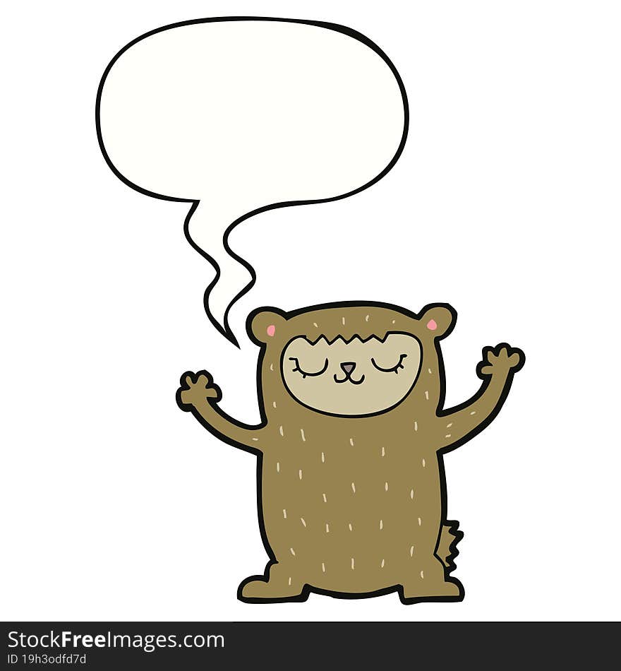 cute cartoon bear with speech bubble. cute cartoon bear with speech bubble