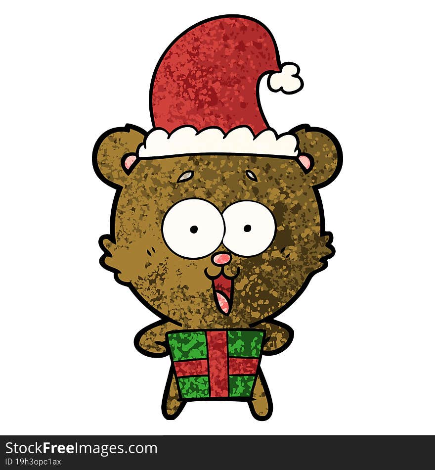 laughing christmas teddy  bear cartoon. laughing christmas teddy  bear cartoon