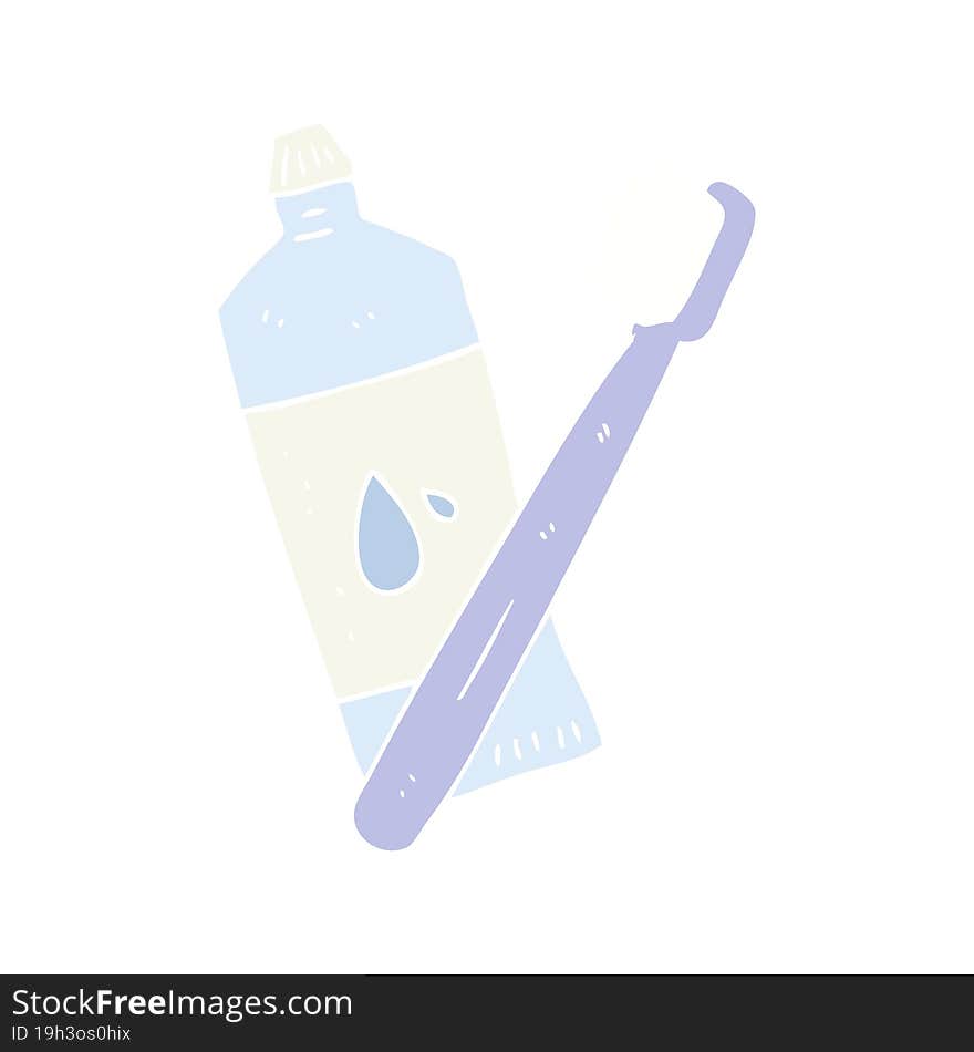 flat color illustration of a cartoon toothbrush