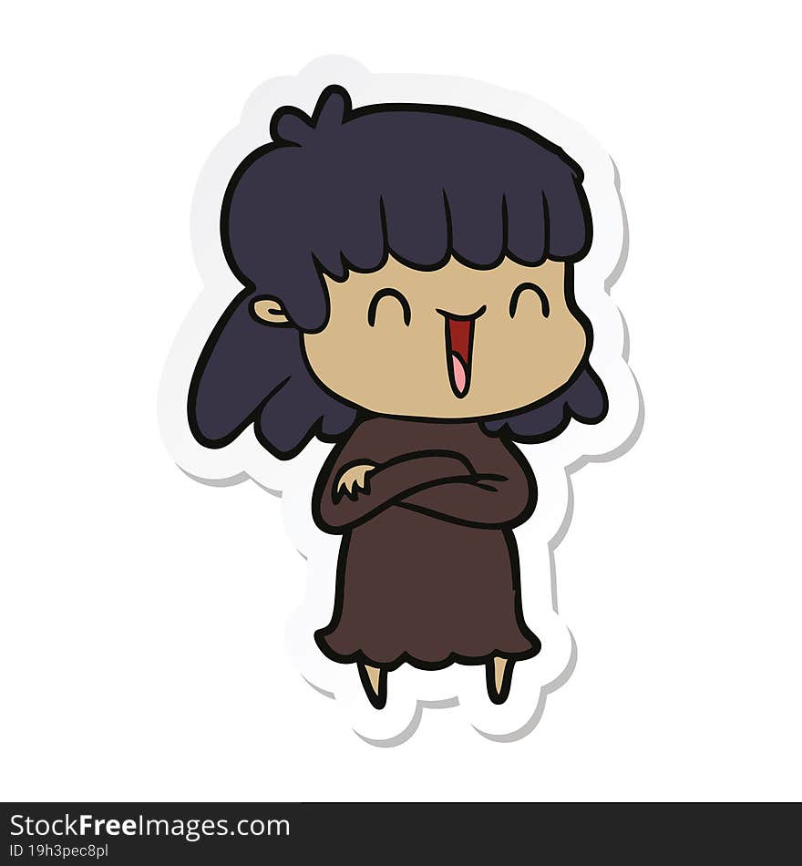 sticker of a cartoon woman