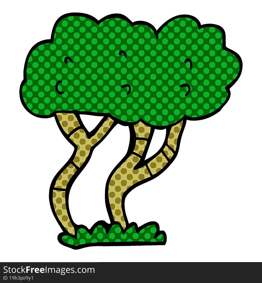 cartoon doodle tree