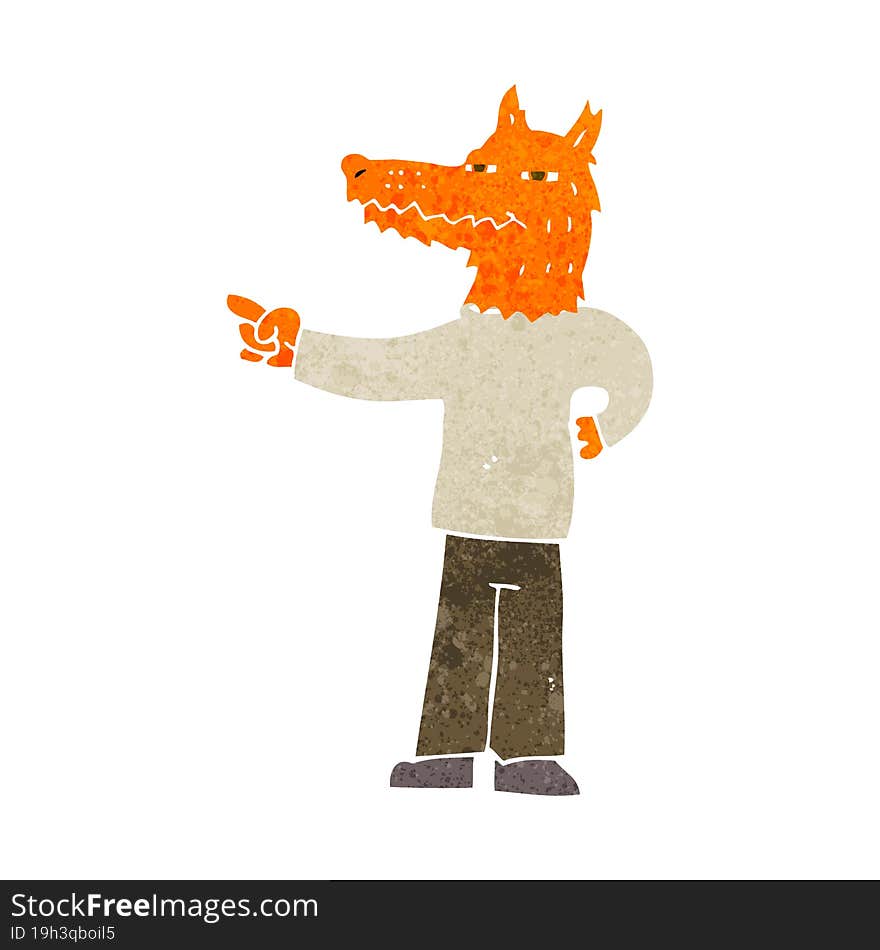 cartoon pointing fox man