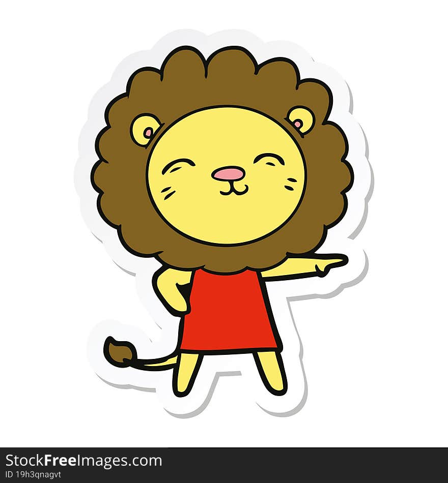 sticker of a cartoon lion