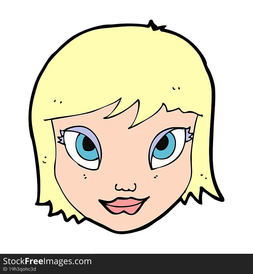 cartoon female face