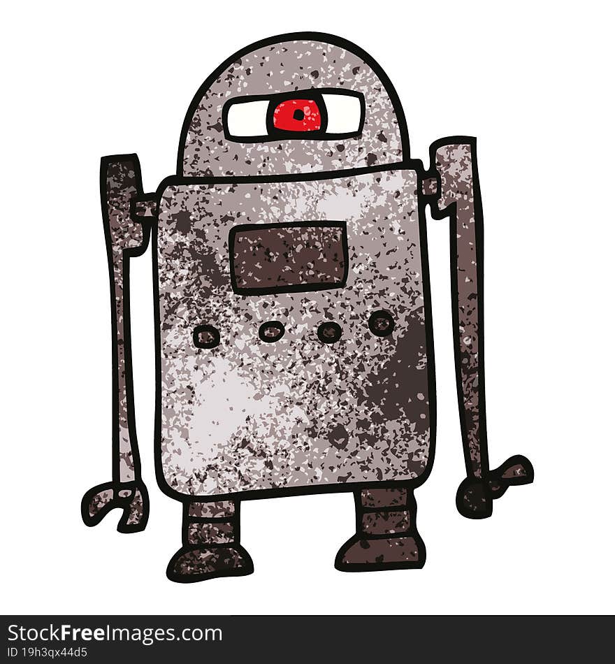 cartoon doodle robot