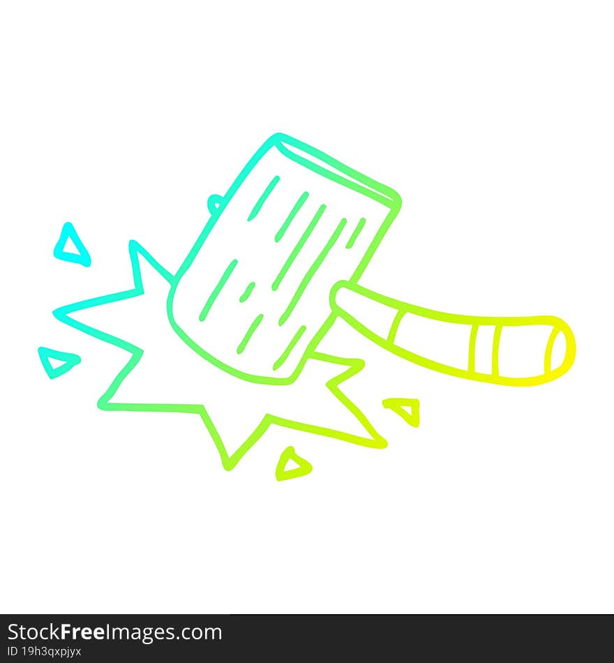 Cold Gradient Line Drawing Cartoon Mallet