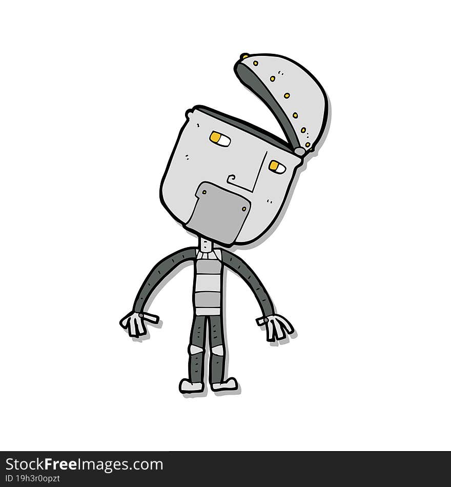 Sticker Of A Cartoon Robot