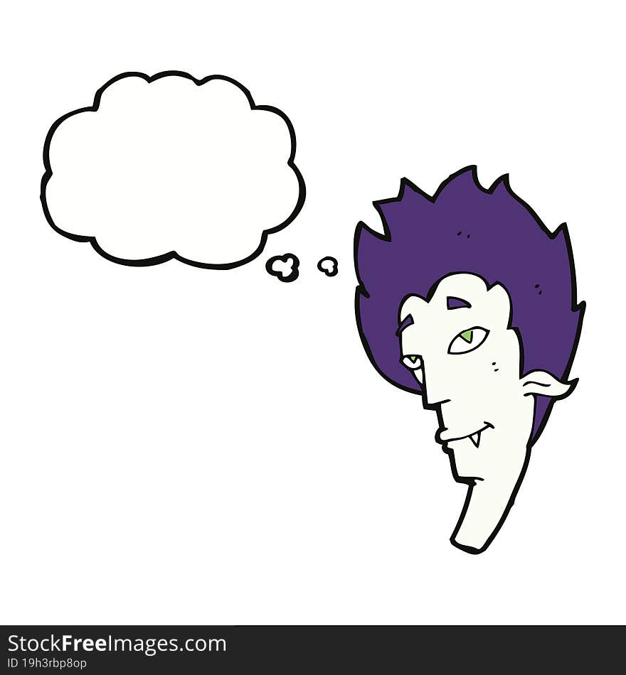 Cartoon Vampire Head With Speech Bubble