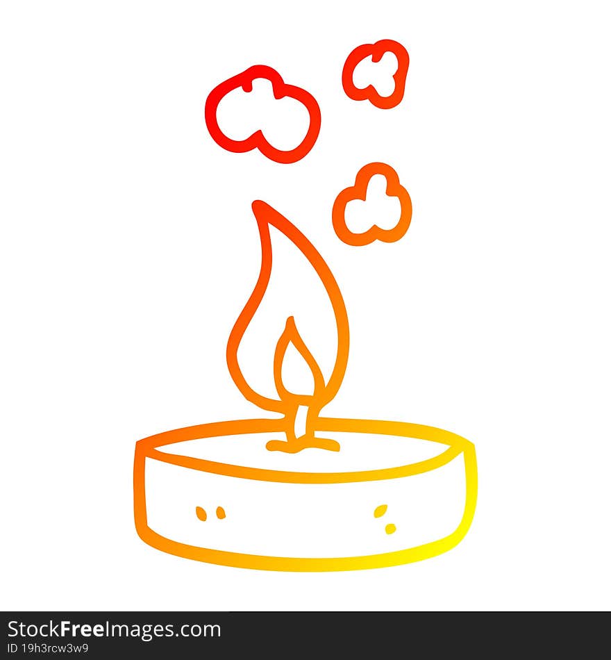 warm gradient line drawing cartoon small candle