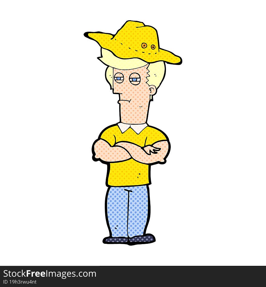 cartoon man wearing hat