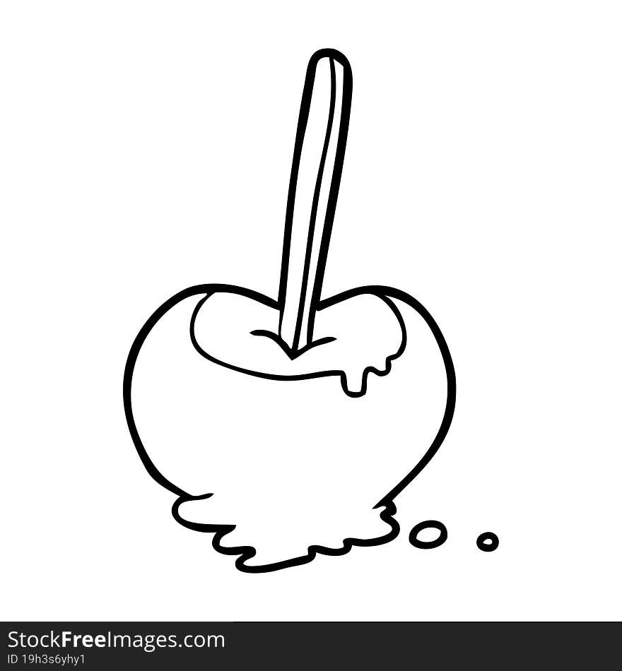 line drawing of a toffee apple. line drawing of a toffee apple