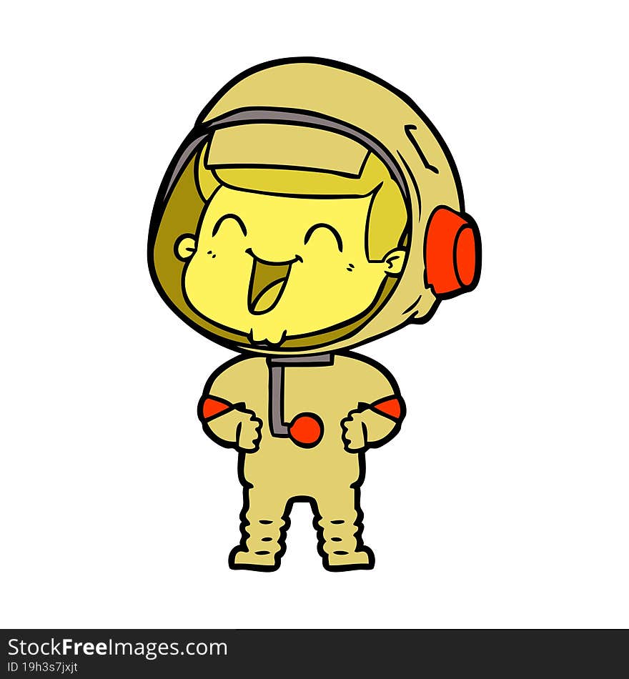 happy cartoon astronaut. happy cartoon astronaut