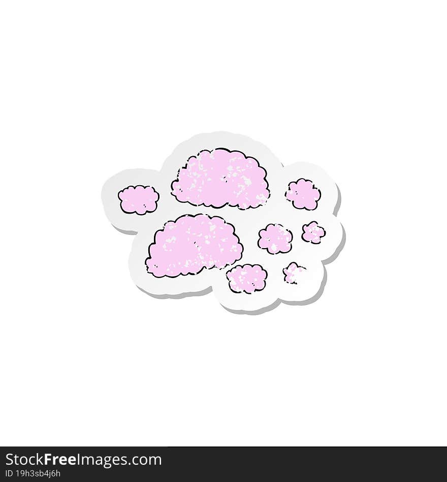 retro distressed sticker of a pink clouds