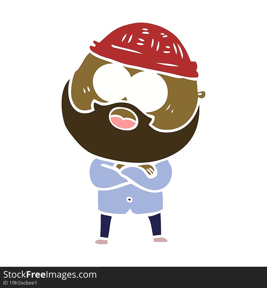 flat color style cartoon bearded man