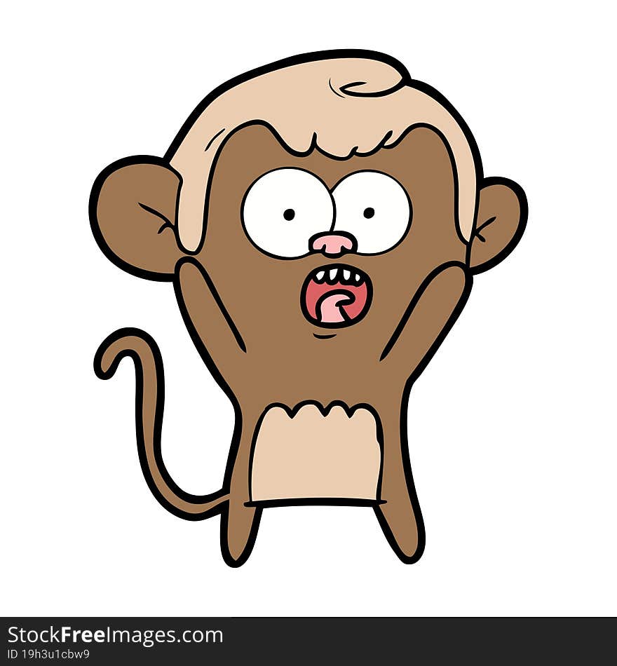 cartoon shocked monkey. cartoon shocked monkey