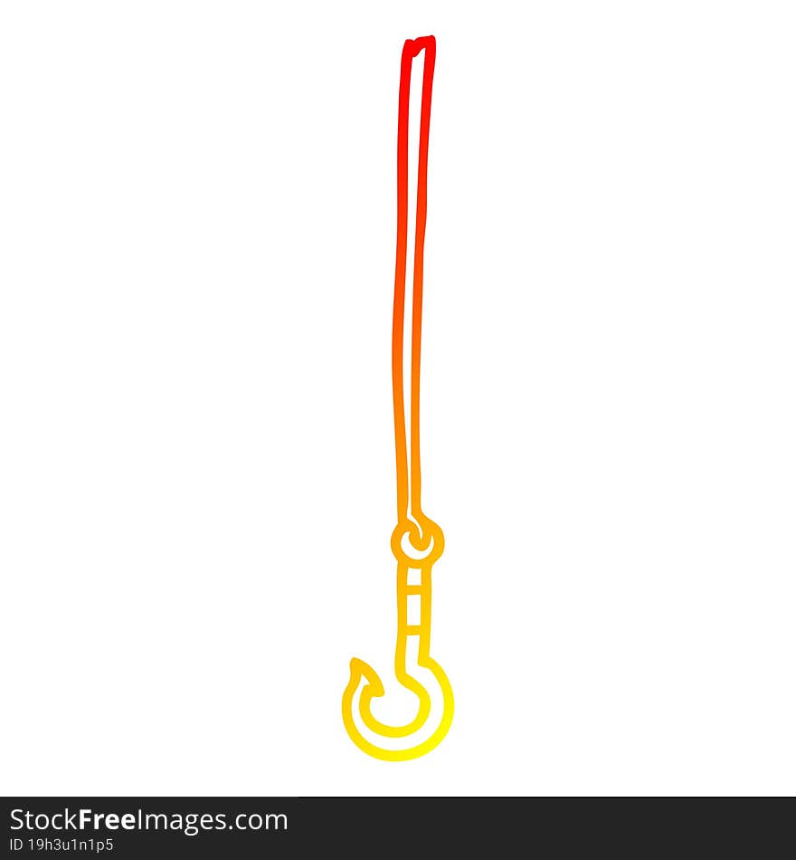 Warm Gradient Line Drawing Cartoon Hook