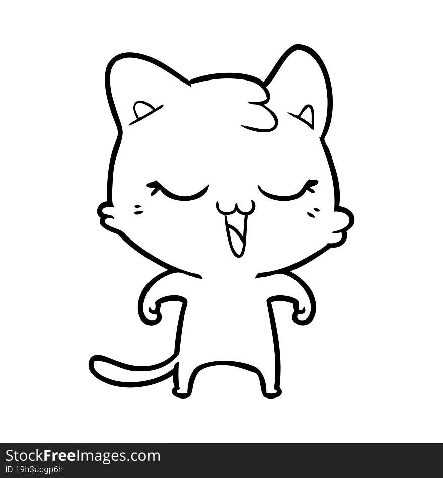 happy cartoon cat. happy cartoon cat