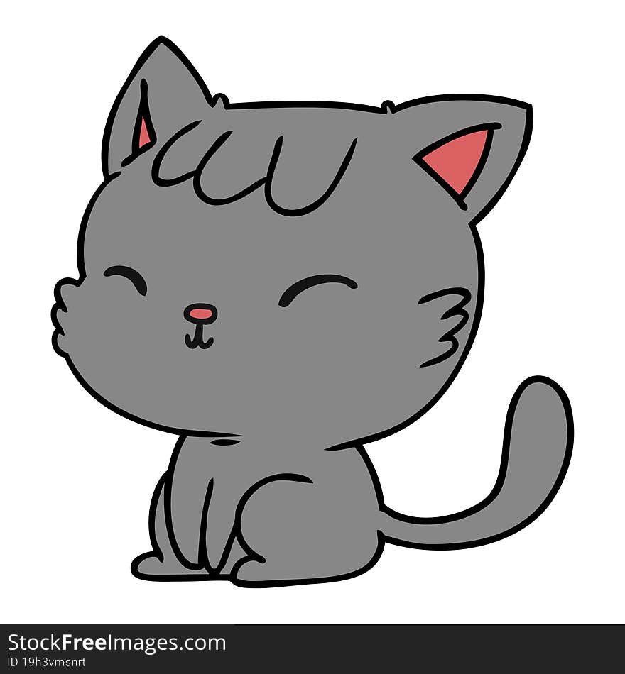 cartoon illustration of cute kawaii cat. cartoon illustration of cute kawaii cat